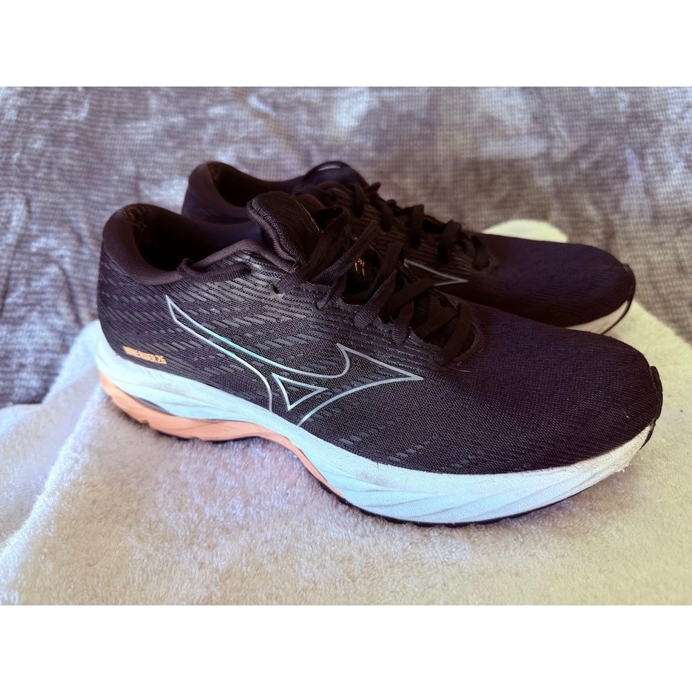 Mizuno Wave Rider 26 Womens Running Shoes Black Rose Gold J1GD220301 Size 8.5